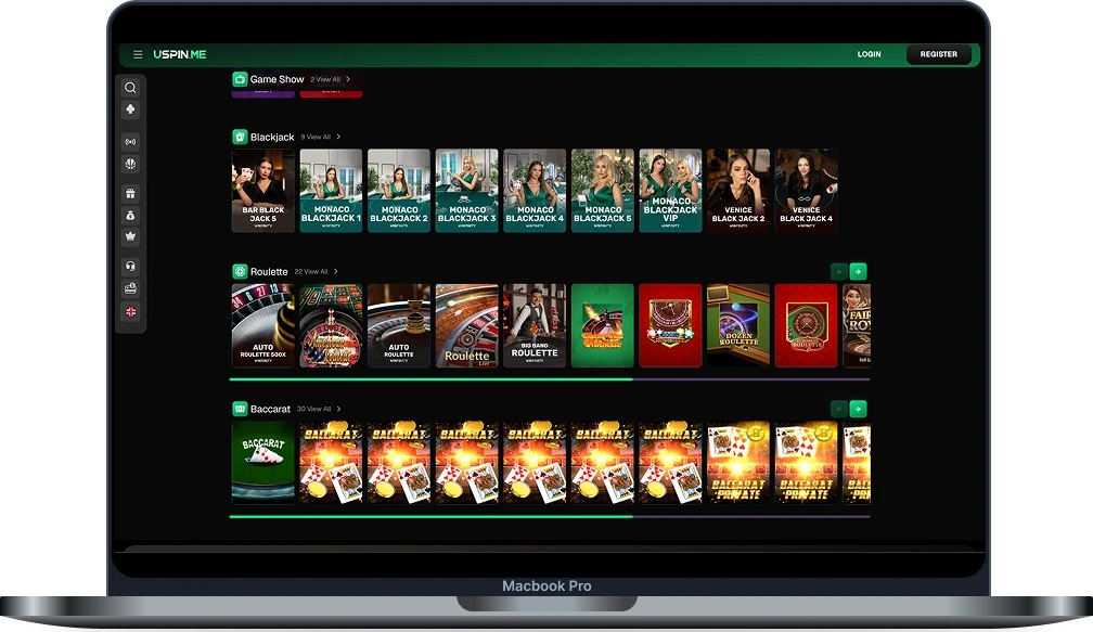 Uspin Casino Live Section