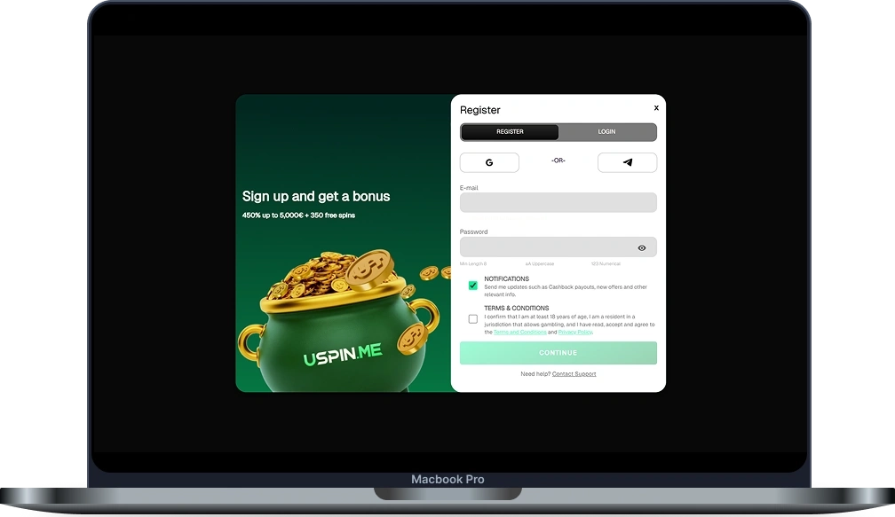 Uspin Casino Registration and Login